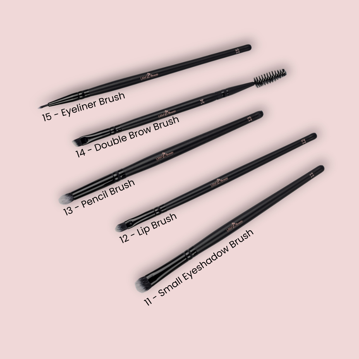 LRM Beauty 15 Piece Professional Make Up Brush Set